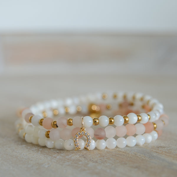 Porte-Bonheur - Bracelet Fer à cheval Rose