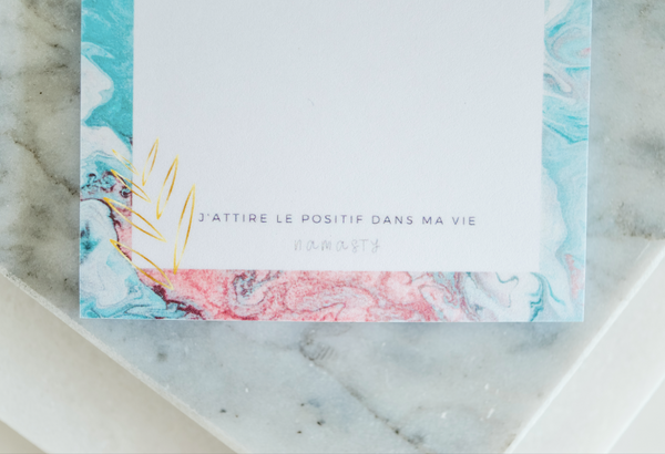 Bloc note autocollant - J'attire le positif dans ma vie