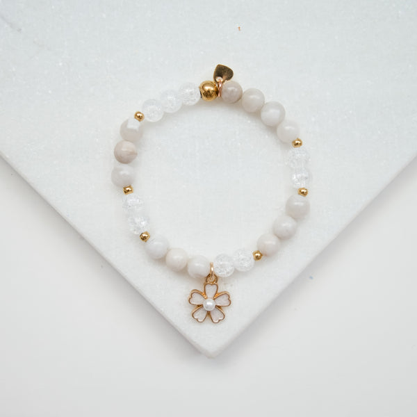 Bracelet Fleur blanche