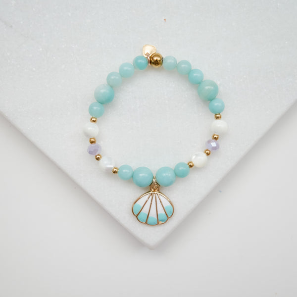 Bracelet coquillage bleu