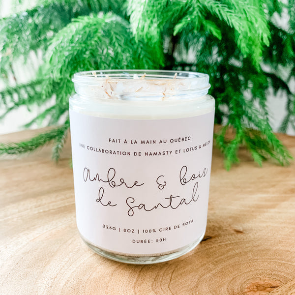Bougie artisanale - Ambre & Bois de Santal
