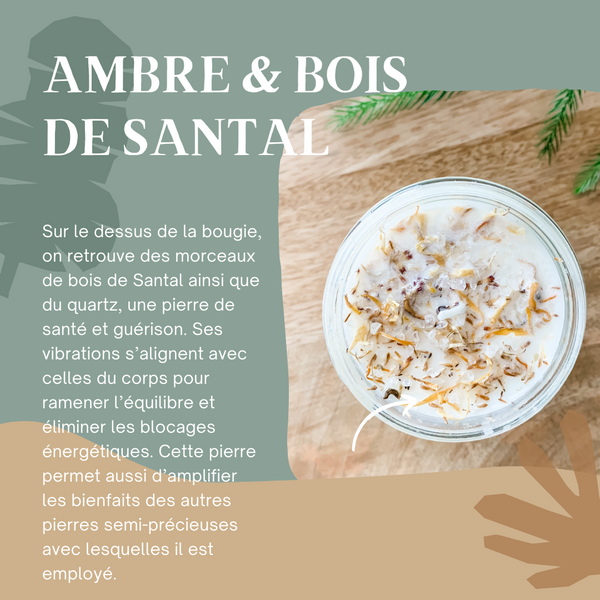 Bougie artisanale - Ambre & Bois de Santal