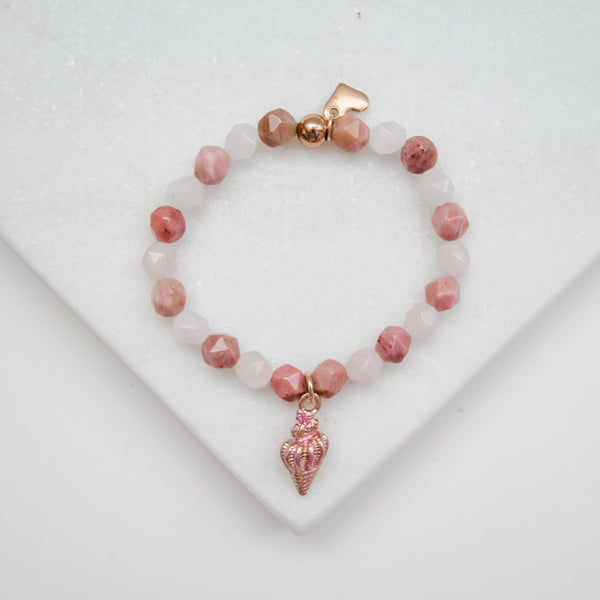 Bracelet coquillage rose