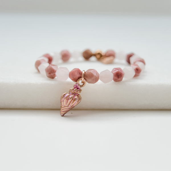 Bracelet coquillage rose