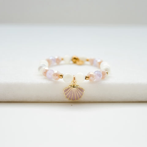 Bracelet coquillage rose pâle