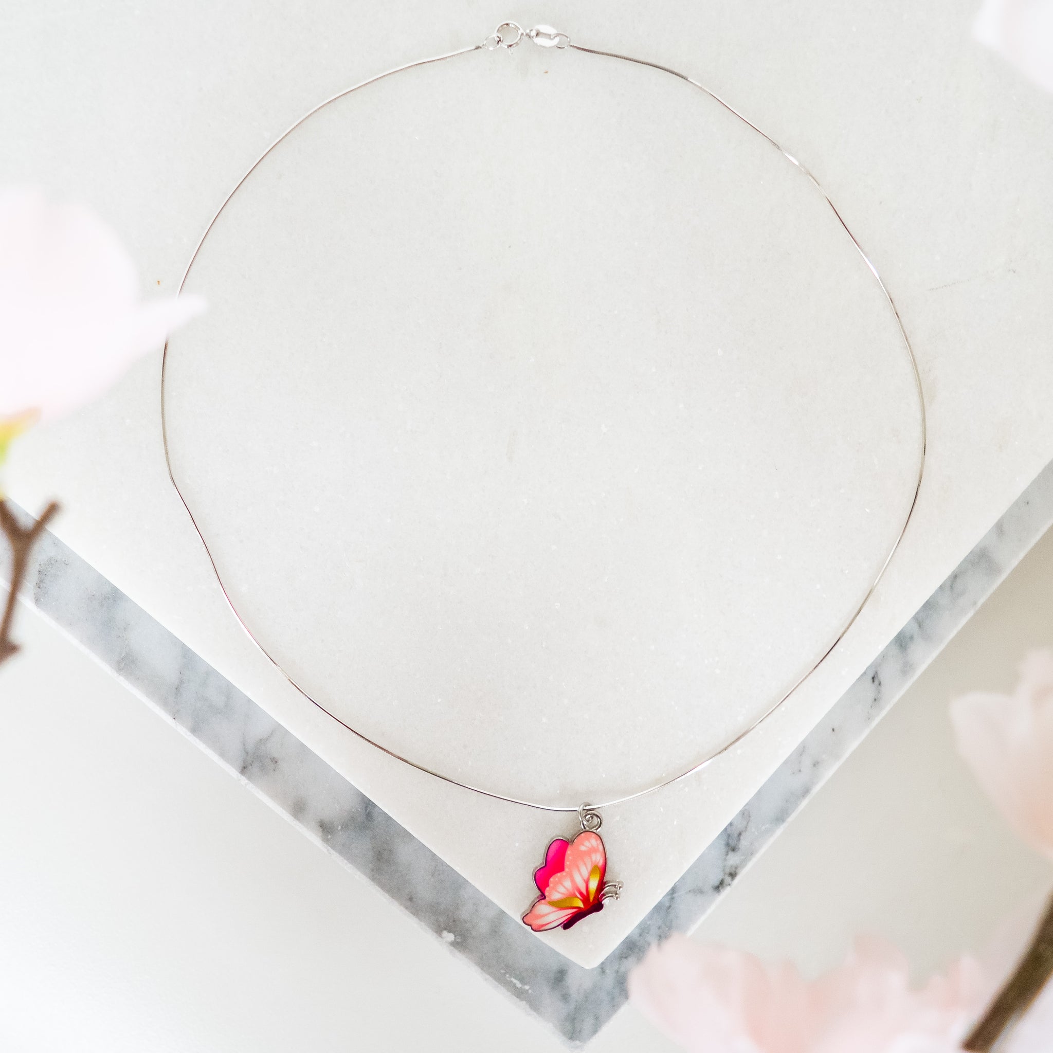 Collier Papillon Rose pour enfant